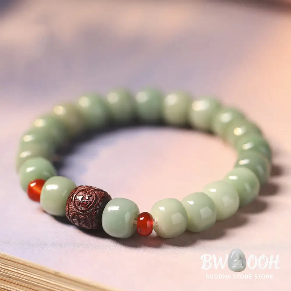 Buddha Stones Bodhi Seed Auspicious Cloud Fu Character Bead Peace Bracelet - BWOOOH - Bracelet