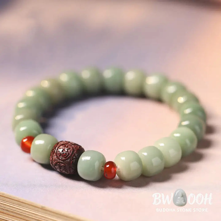 Buddha Stones Bodhi Seed Auspicious Cloud Fu Character Bead Peace Bracelet - BWOOOH - Bracelet