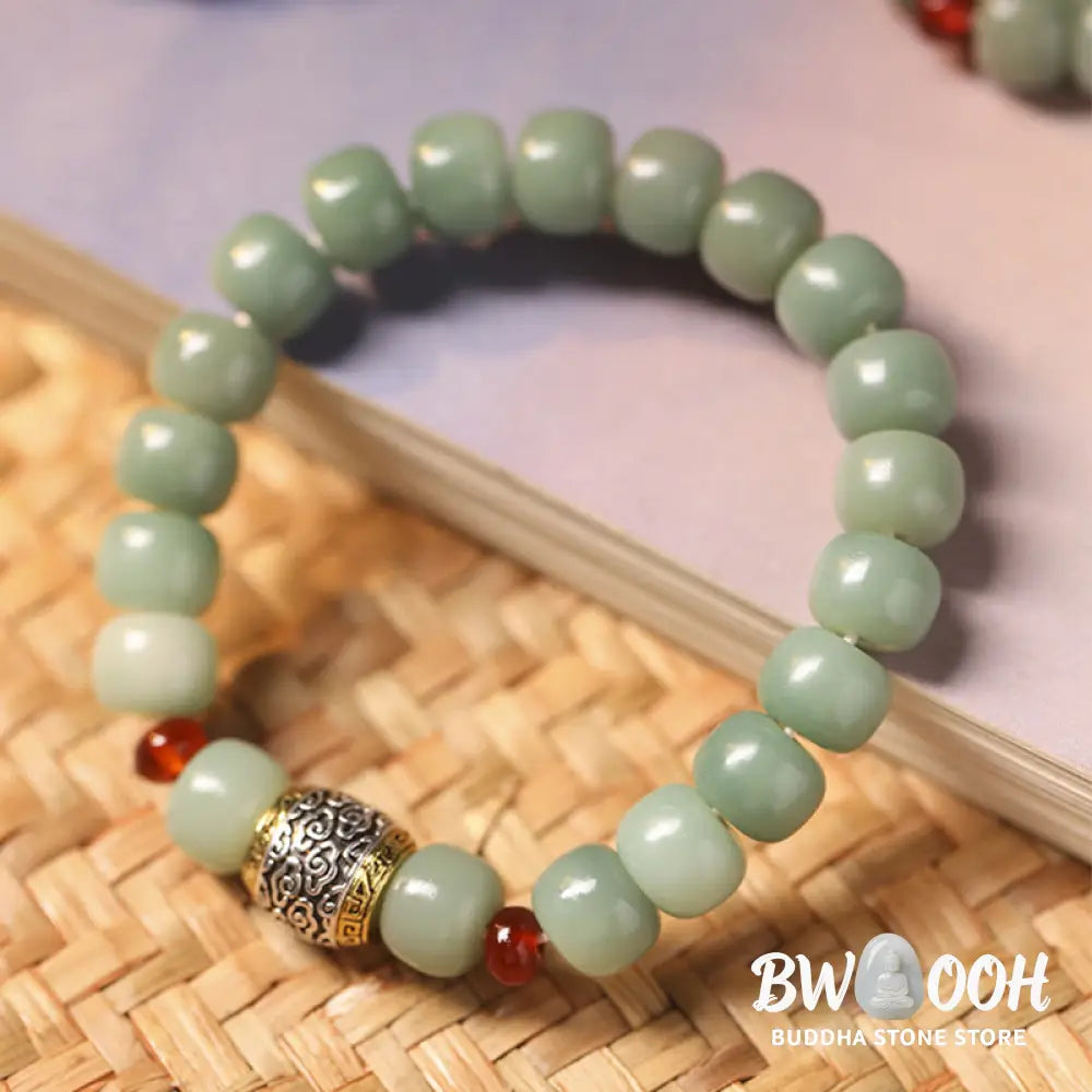 Buddha Stones Bodhi Seed Auspicious Cloud Fu Character Bead Peace Bracelet - BWOOOH - Bracelet
