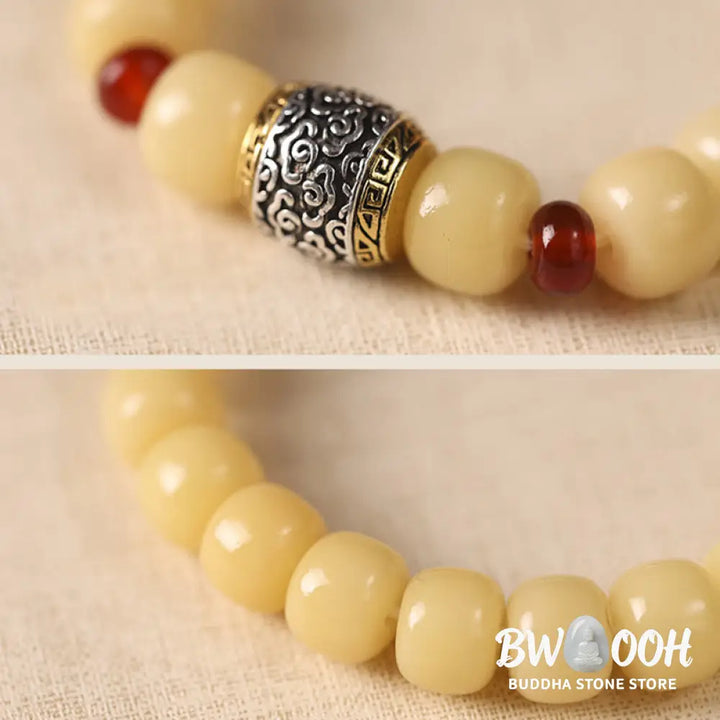 Buddha Stones Bodhi Seed Auspicious Cloud Fu Character Bead Peace Bracelet - BWOOOH - Bracelet