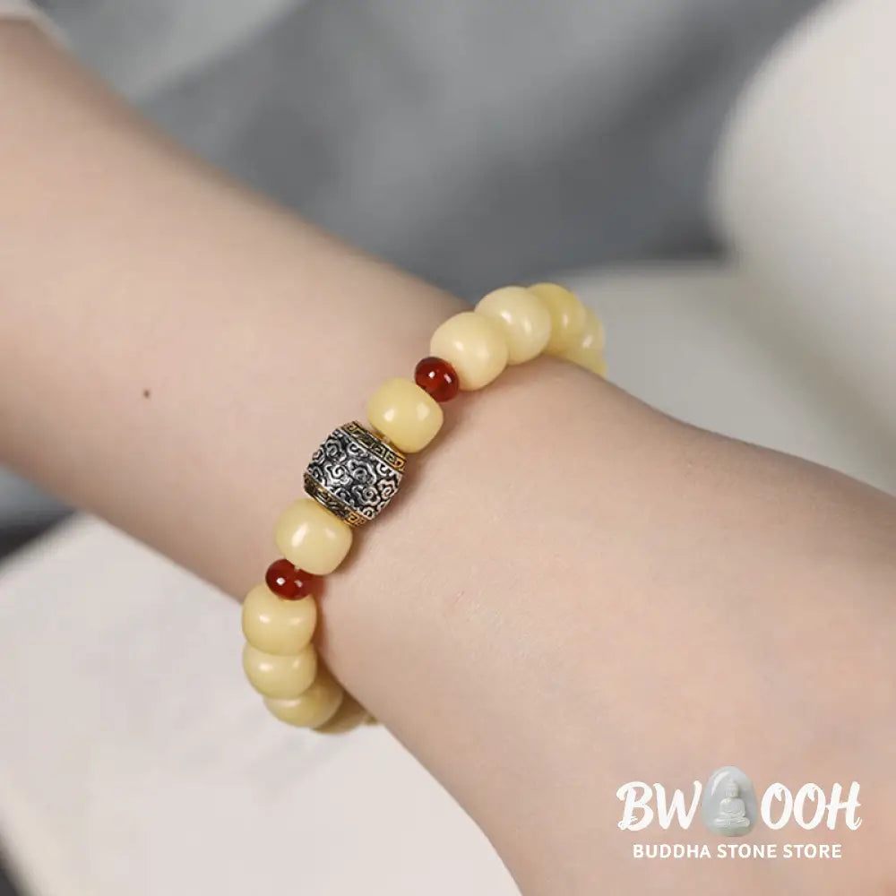Buddha Stones Bodhi Seed Auspicious Cloud Fu Character Bead Peace Bracelet - BWOOOH - Bracelet