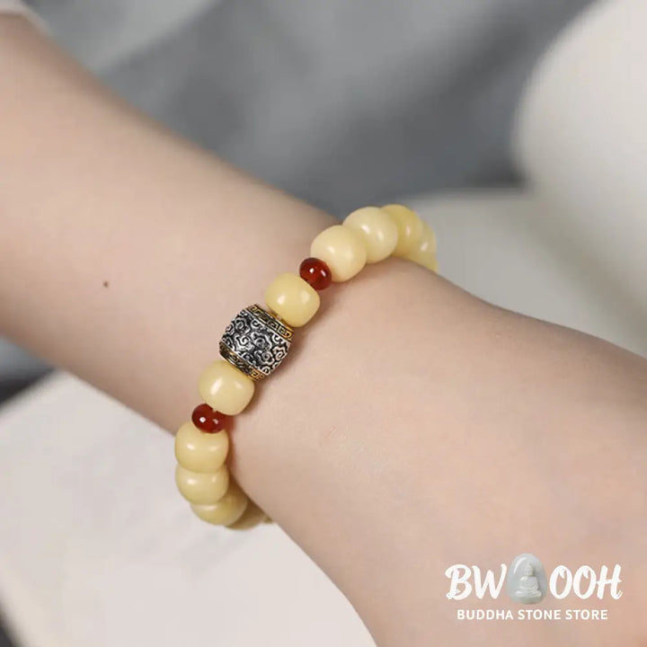 Buddha Stones Bodhi Seed Auspicious Cloud Fu Character Bead Peace Bracelet - BWOOOH - Bracelet