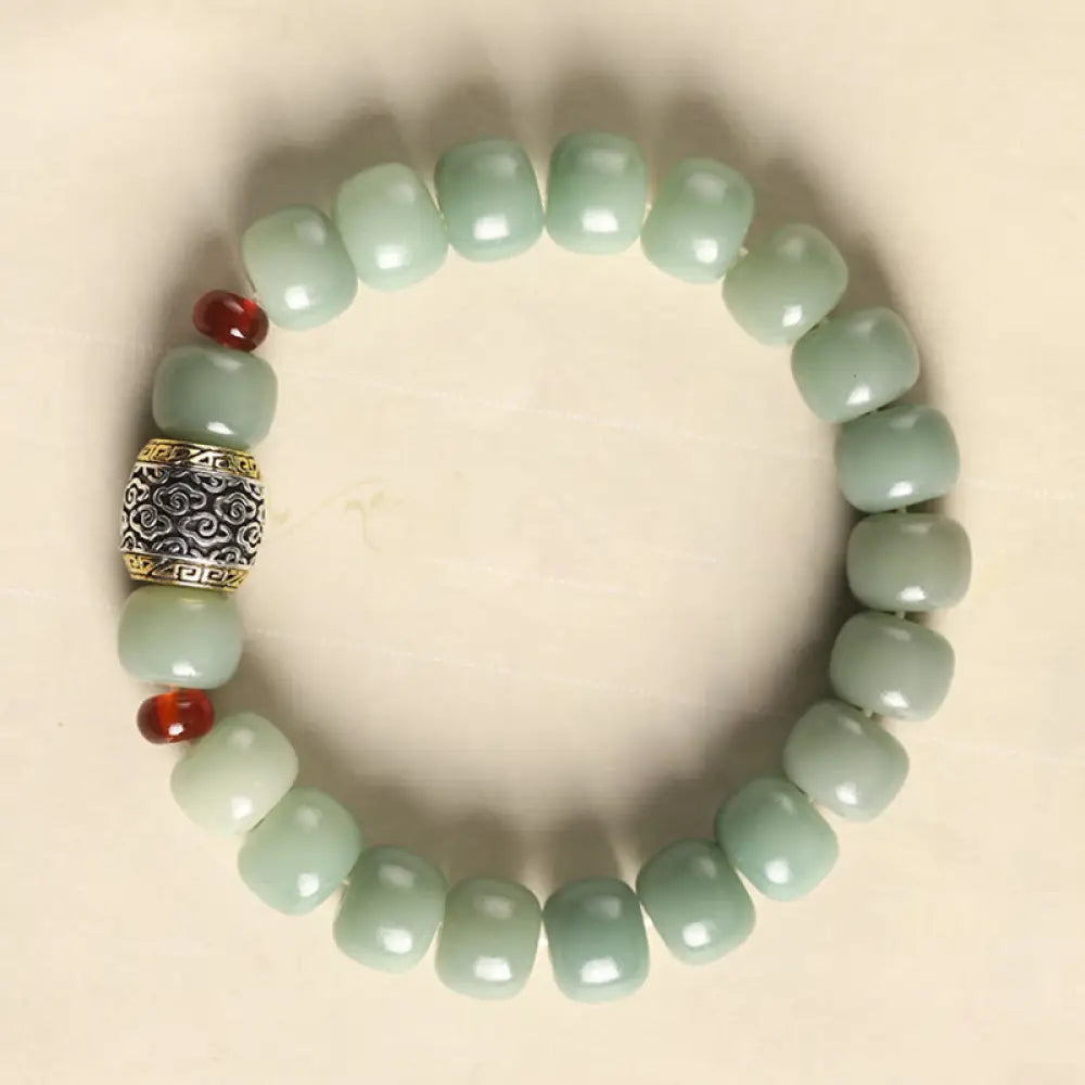 BWOOOH Bodhi Seed Auspicious Cloud Fu Character Bead Peace Bracelet - BWOOOH - Green Bodhi Seed(Wrist