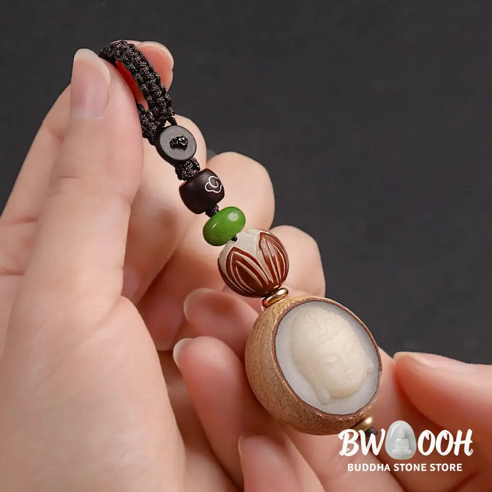 Buddha Stones Bodhi Seed Blessing Keychain Decoration - Key Chain