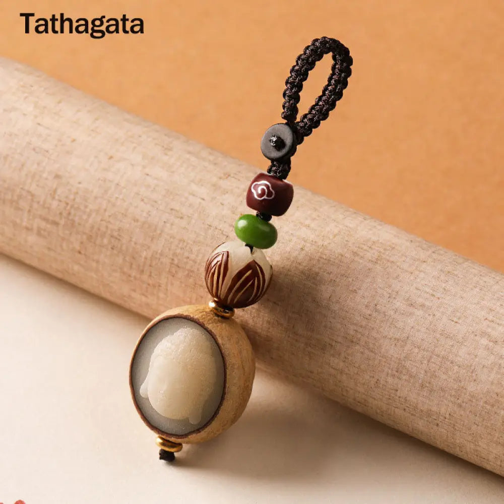 BWOOOH handcrafted Buddha statue - Bodhi Seed Blessing Keychain Decora