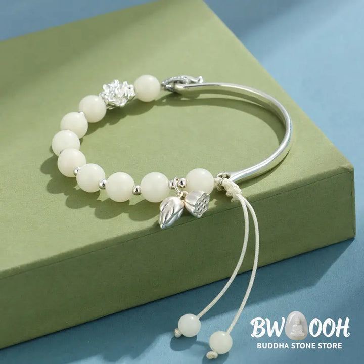 Buddha Stones Bodhi Seed Butterfly Lotus Luck Wealth Bracelet Bangle - BWOOOH - Bracelet