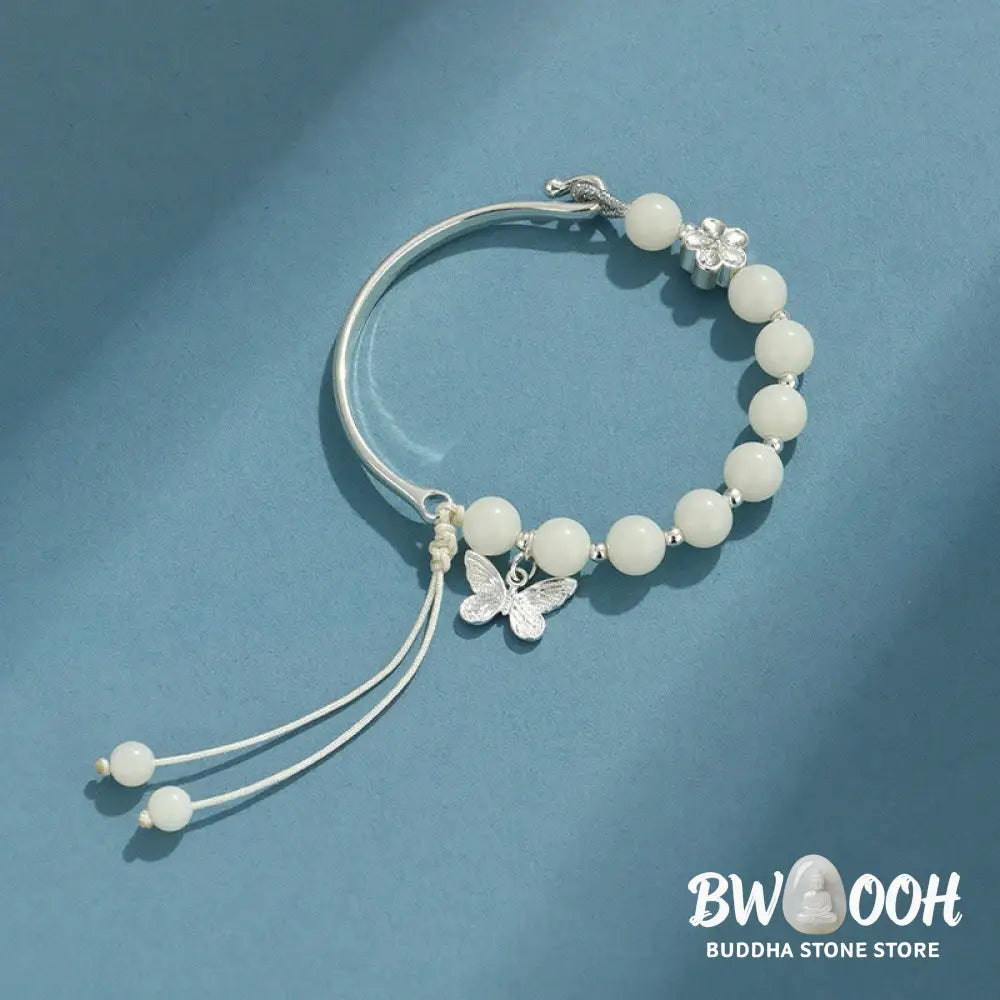 Buddha Stones Bodhi Seed Butterfly Lotus Luck Wealth Bracelet Bangle - BWOOOH - Bracelet