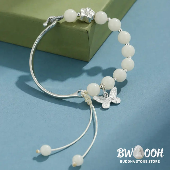 Buddha Stones Bodhi Seed Butterfly Lotus Luck Wealth Bracelet Bangle - BWOOOH - Bracelet