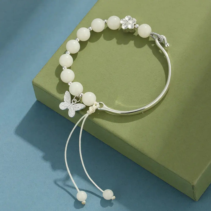 Buddha Stones Bodhi Seed Butterfly Lotus Luck Wealth Bracelet Bangle - BWOOOH - Bodhi seed Butterfly(Wrist
