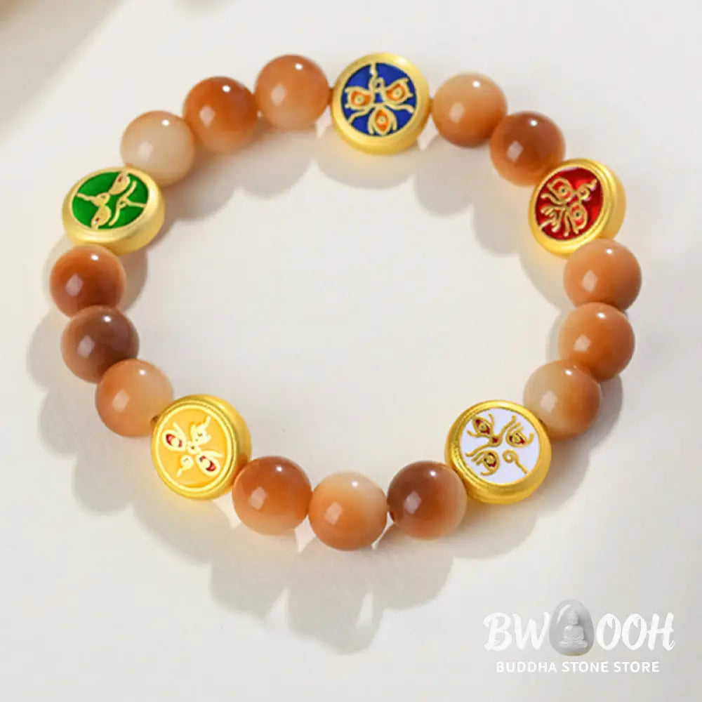Buddha Stones Bodhi Seed Five Directions Gods of Wealth Wisdom Bracelet - BWOOOH - Bodhi Seed(Wrist Circumference: