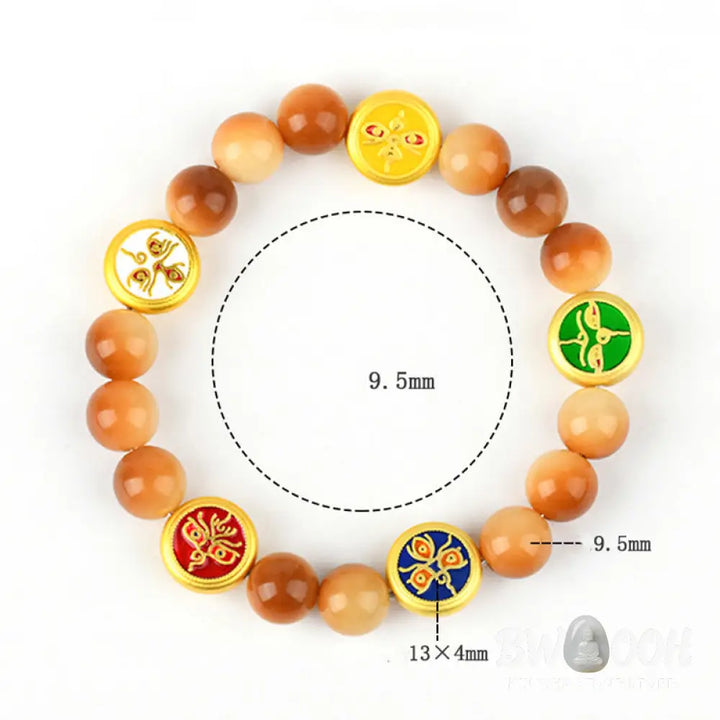 Buddha Stones Bodhi Seed Five Directions Gods of Wealth Wisdom Bracelet - BWOOOH - Bodhi Seed(Wrist Circumference: