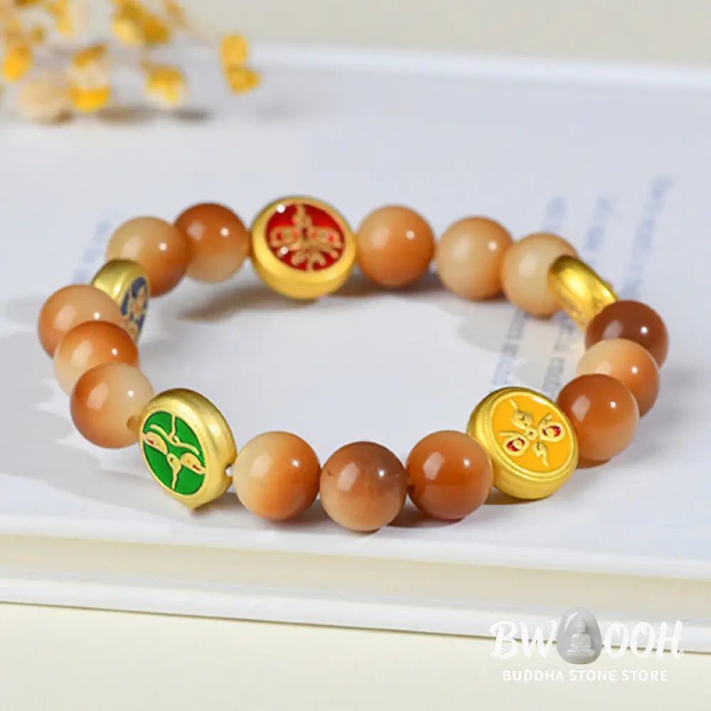 Buddha Stones Bodhi Seed Five Directions Gods of Wealth Wisdom Bracelet - BWOOOH - Bodhi Seed(Wrist Circumference: