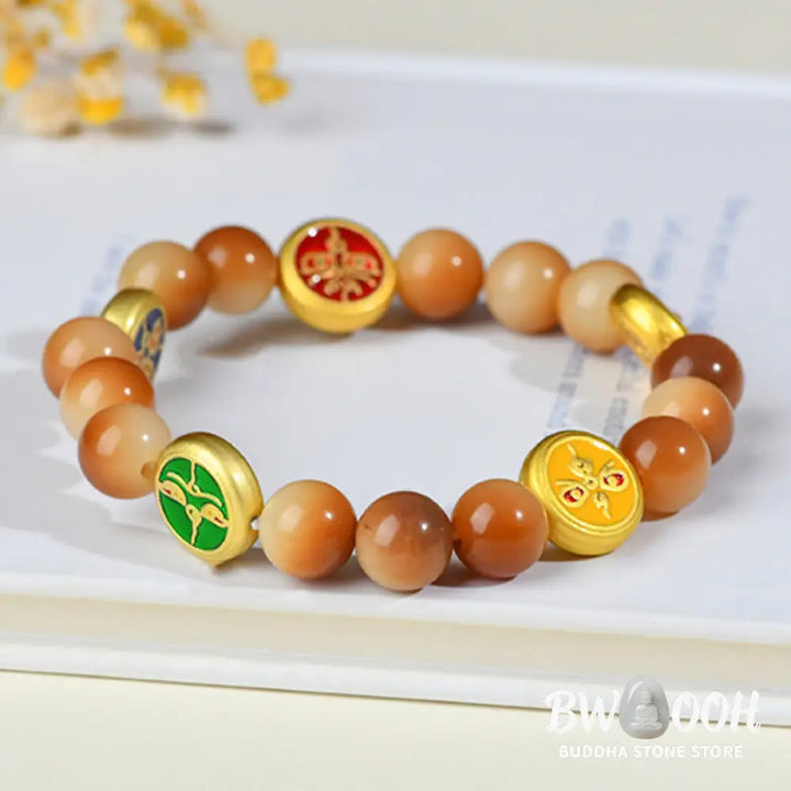 Buddha Stones Bodhi Seed Five Directions Gods of Wealth Wisdom Bracelet - BWOOOH - Bodhi Seed(Wrist Circumference: