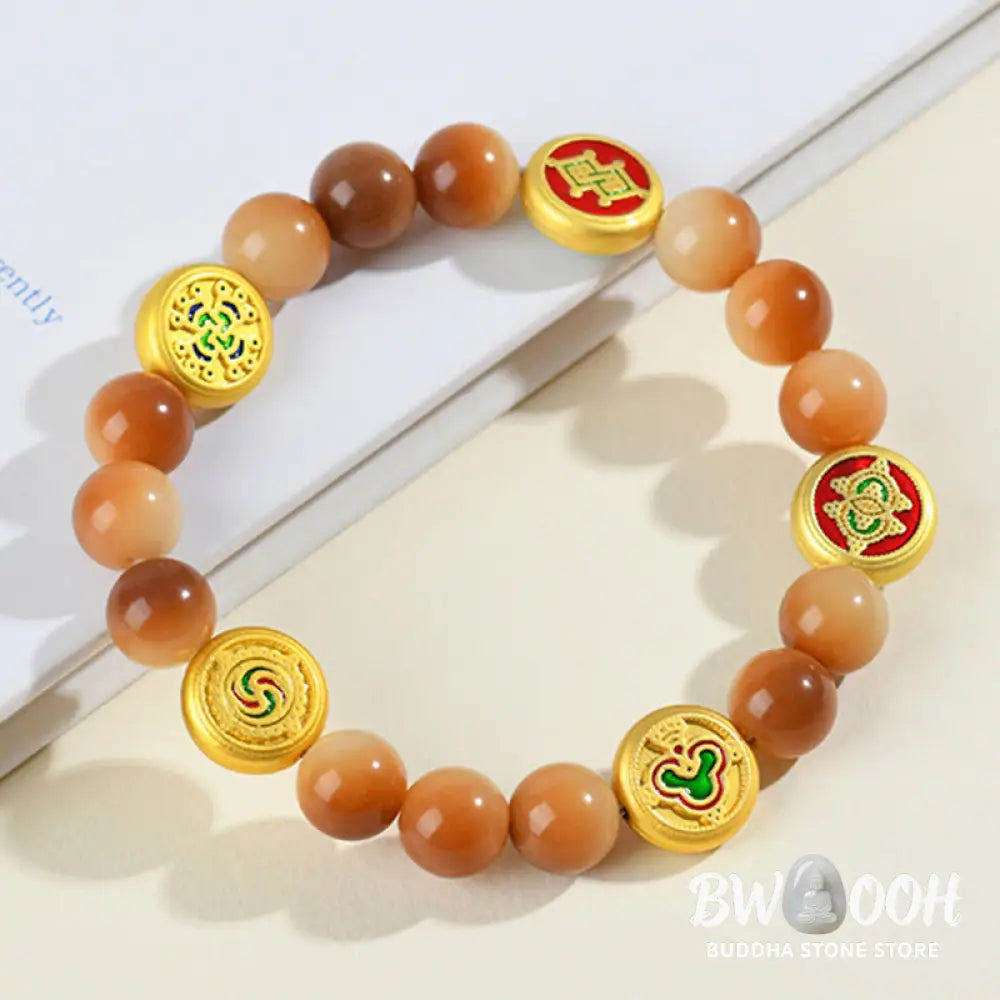 Buddha Stones Bodhi Seed Five Directions Gods of Wealth Wisdom Bracelet - BWOOOH - Bodhi Seed(Wrist Circumference: