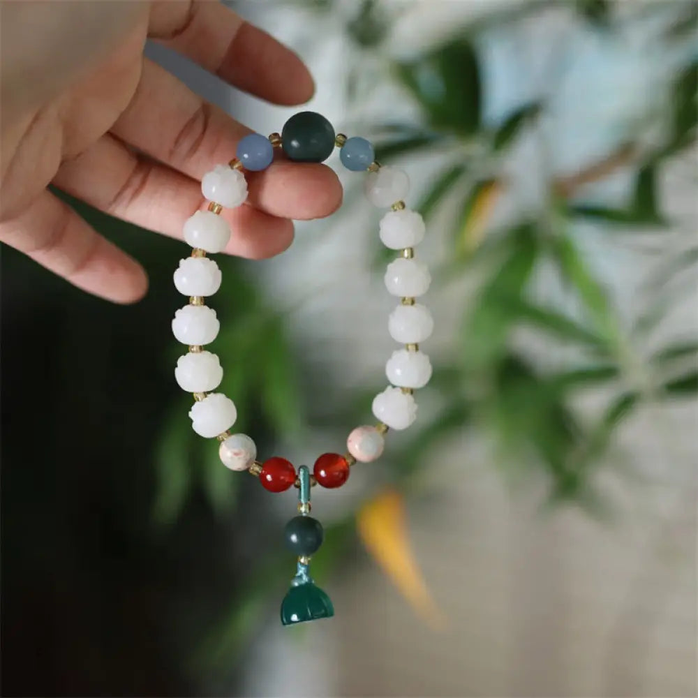 BWOOOH Bodhi Seed Lotus Bead Carved Peace Harmony Bracelet - BWOOOH - Bodhi Seed Lotus Beads(Wrist Circumference