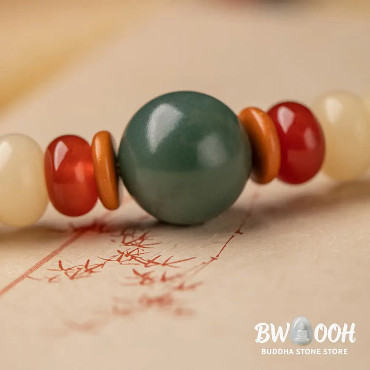 Buddha Stones Bodhi Seed Lotus Pod Charm Peace Double Wrap Bracelet - BWOOOH - Bodhi Seed(Wisdom♥Wake Up) - Bracelet