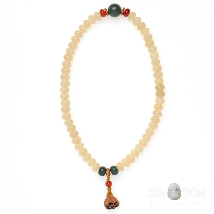 Buddha Stones Bodhi Seed Lotus Pod Charm Peace Double Wrap Bracelet - BWOOOH - Bodhi Seed(Wisdom♥Wake Up) - Bracelet