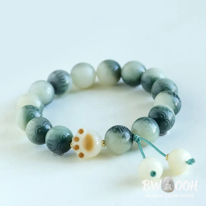 Buddha Stones Bodhi Seed Om Mani Padme Hum Carved Harmony Bracelet - BWOOOH - Bracelet