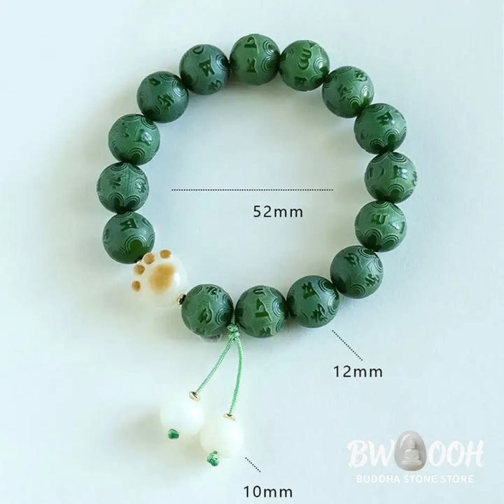 Buddha Stones Bodhi Seed Om Mani Padme Hum Carved Harmony Bracelet - BWOOOH - Bracelet