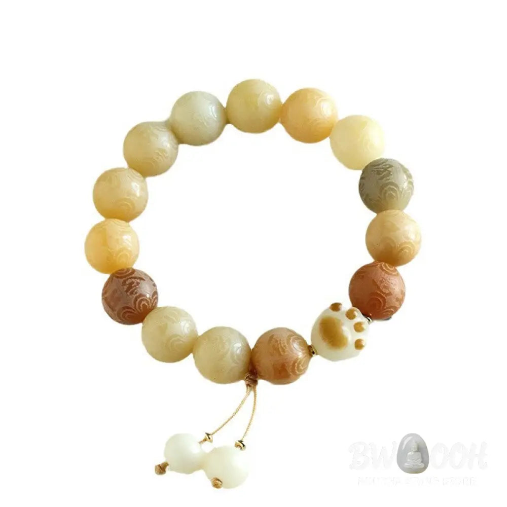 Buddha Stones Bodhi Seed Om Mani Padme Hum Carved Harmony Bracelet - BWOOOH - Bracelet