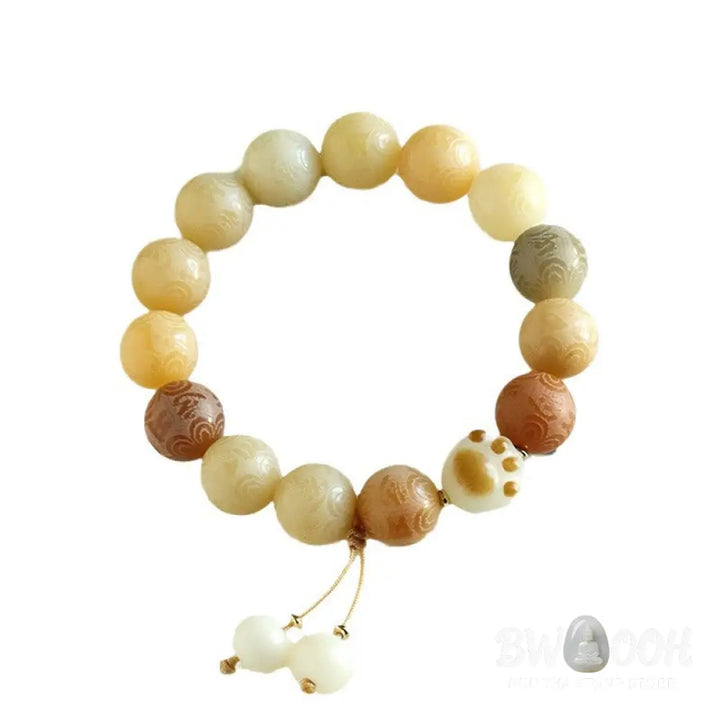 Buddha Stones Bodhi Seed Om Mani Padme Hum Carved Harmony Bracelet - BWOOOH - Bracelet