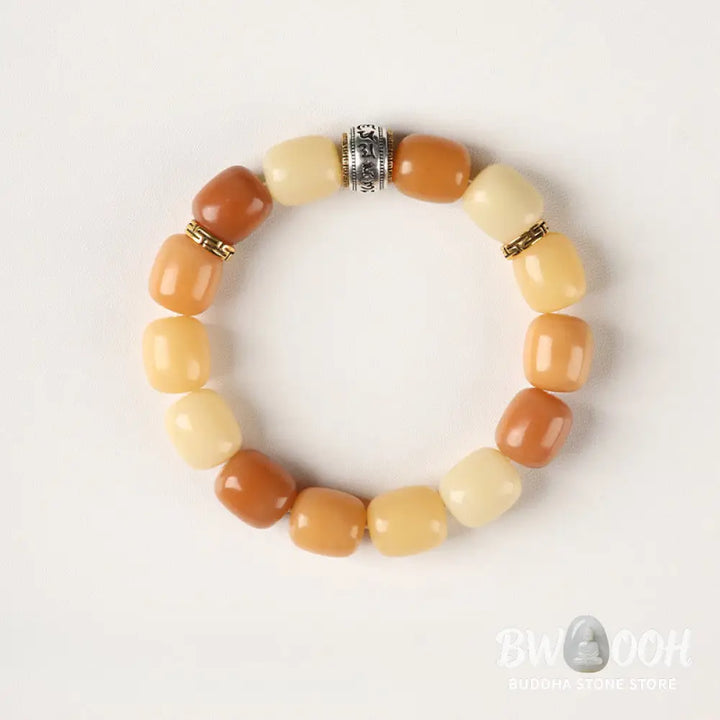 BWOOOH Bodhi Seed Om Mani Padme Hum Lion Head Peace Brace
