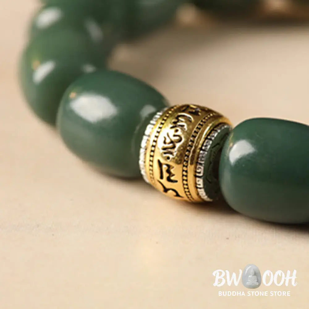BWOOOH Bodhi Seed Om Mani Padme Hum Lion Head Peace Brace