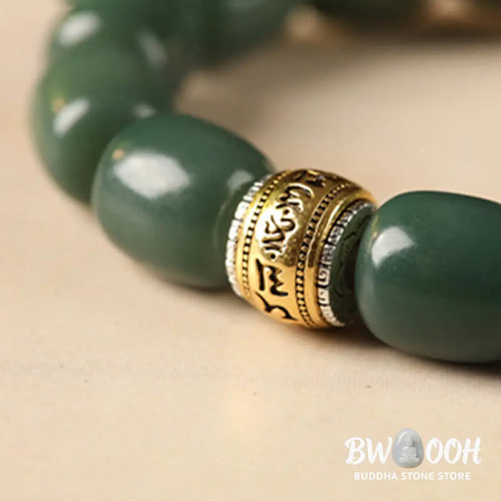 BWOOOH Bodhi Seed Om Mani Padme Hum Lion Head Peace Brace