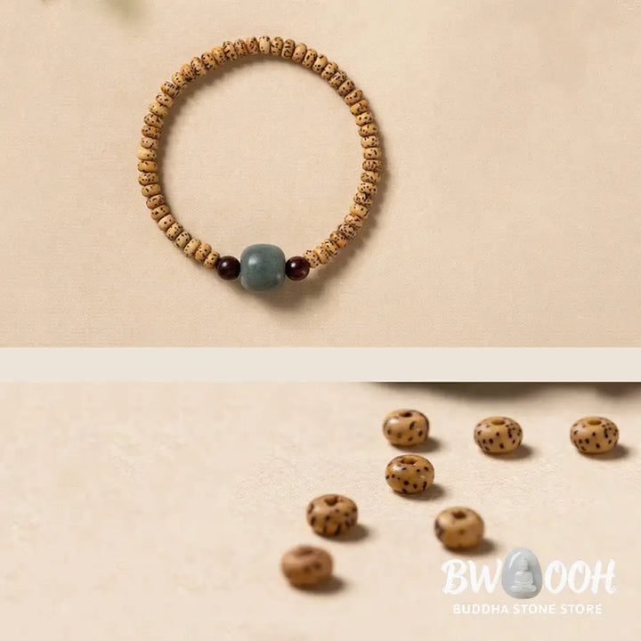 BWOOOH Bodhi Seed Small Leaf Red Sandalwood Wisdom Bracelet | natural stone spiritual bracelet for healing and mindful living