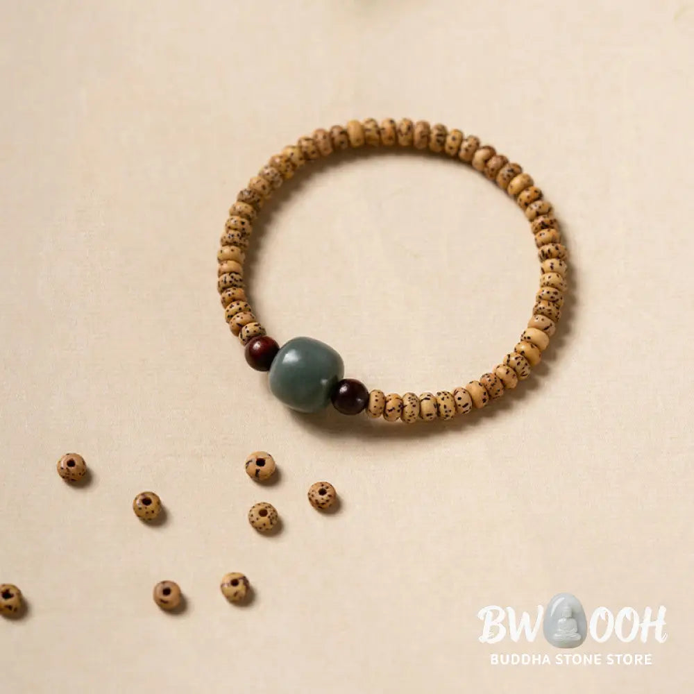BWOOOH Bodhi Seed Small Leaf Red Sandalwood Wisdom Bracelet | natural stone spiritual bracelet for healing and mindful living