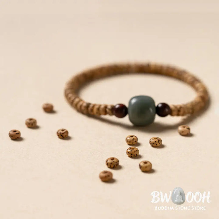 BWOOOH Bodhi Seed Small Leaf Red Sandalwood Wisdom Bracelet | natural stone spiritual bracelet for healing and mindful living