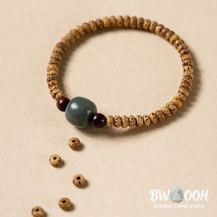 BWOOOH Bodhi Seed Small Leaf Red Sandalwood Wisdom Bracelet | natural stone spiritual bracelet for healing and mindful living
