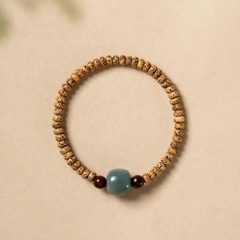 BWOOOH Bodhi Seed Small Leaf Red Sandalwood Wisdom Bracelet | natural stone spiritual bracelet for healing and mindful living