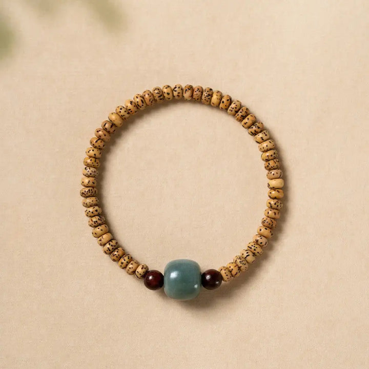 BWOOOH Bodhi Seed Small Leaf Red Sandalwood Wisdom Bracelet | natural stone spiritual bracelet for healing and mindful living
