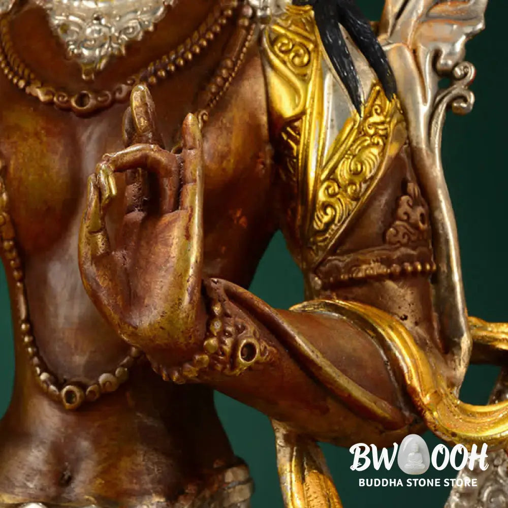 BWOOOH Bodhisattva Green Tara Hope Copper Statue Decoration - 10 Inch - Decorations