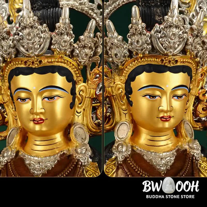 BWOOOH Bodhisattva Green Tara Hope Copper Statue Decoration - 10 Inch - Decorations