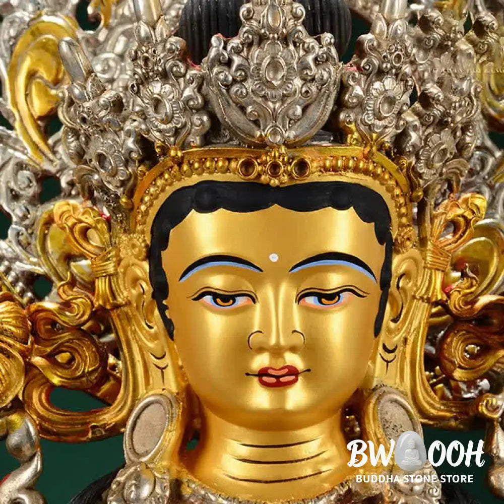 BWOOOH Bodhisattva Green Tara Hope Copper Statue Decoration - 10 Inch - Decorations