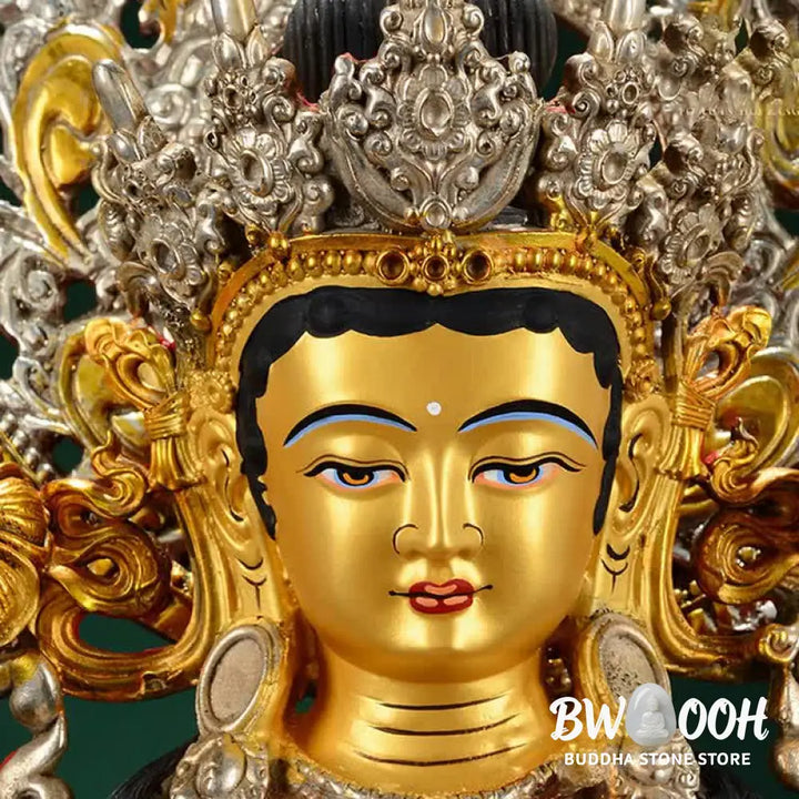 BWOOOH Bodhisattva Green Tara Hope Copper Statue Decoration - 10 Inch - Decorations