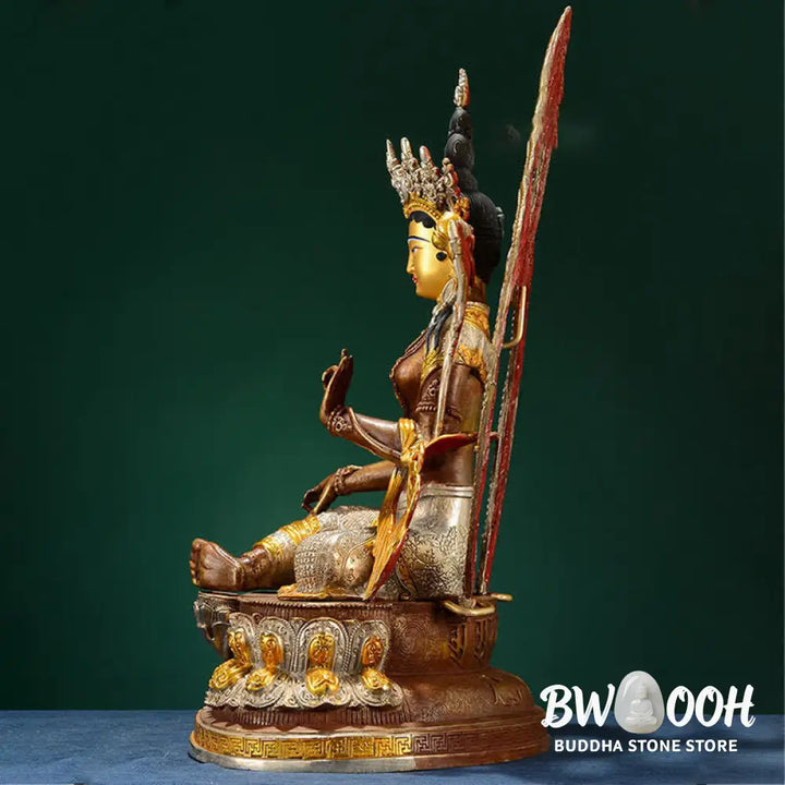 BWOOOH Bodhisattva Green Tara Hope Copper Statue Decoration - 10 Inch - Decorations