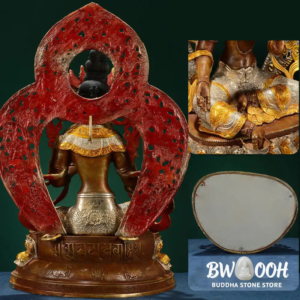 BWOOOH Bodhisattva Green Tara Hope Copper Statue Decoration - 10 Inch - Decorations