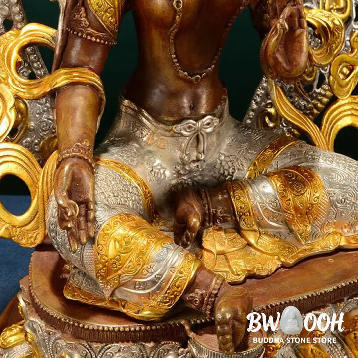 BWOOOH Bodhisattva Green Tara Hope Copper Statue Decoration - 10 Inch - Decorations