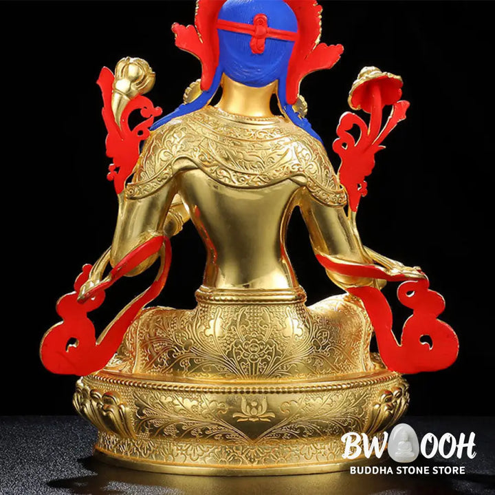 BWOOOH Bodhisattva Green Tara Protection Copper Gold Plated Statue Decoration - Decorations