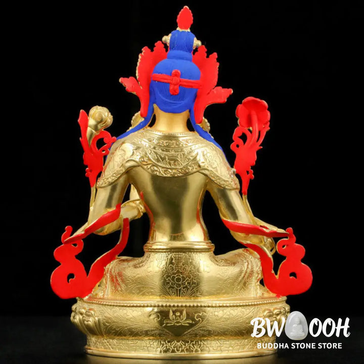 BWOOOH Bodhisattva Green Tara Protection Copper Gold Plated Statue Decoration - Decorations