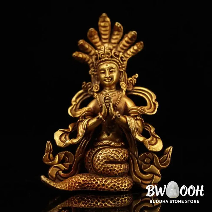 BWOOOH Bodhisattva Nagarjuna Protection Copper Statue Decoration - 9*6cm - Decorations