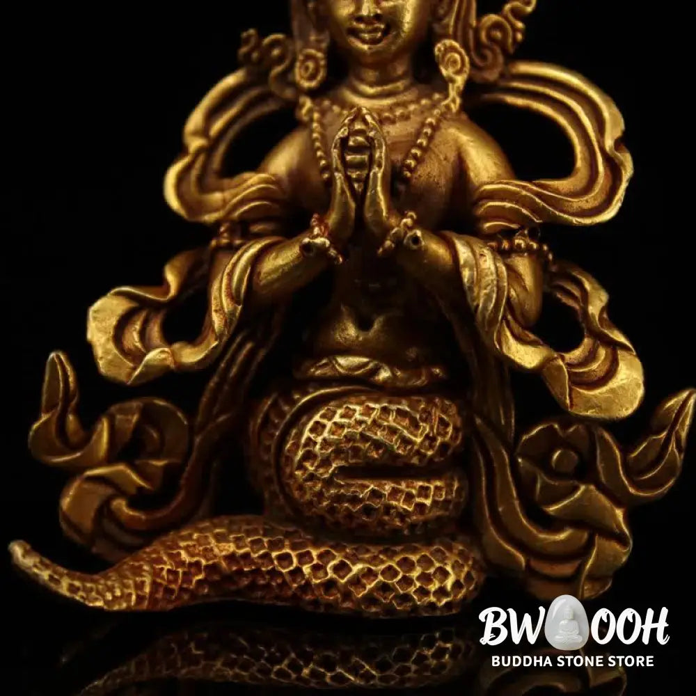 BWOOOH Bodhisattva Nagarjuna Protection Copper Statue Decoration - 9*6cm - Decorations