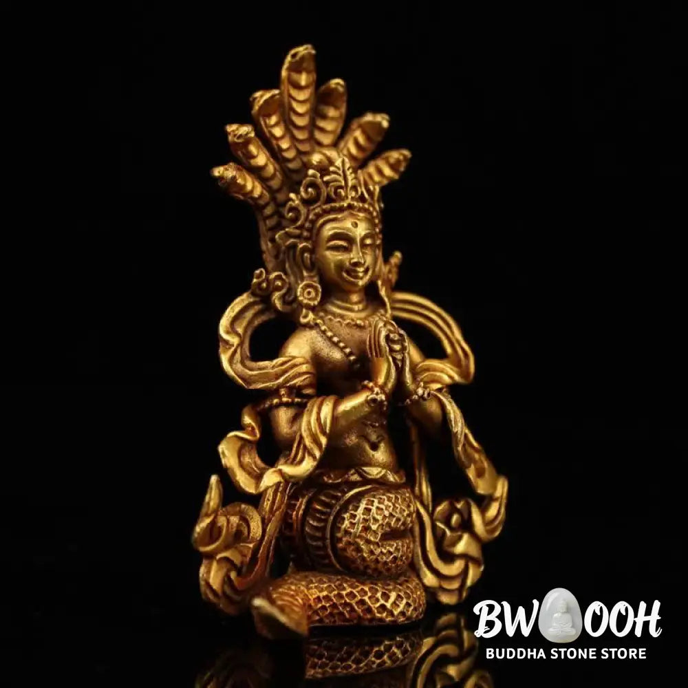 BWOOOH Bodhisattva Nagarjuna Protection Copper Statue Decoration - 9*6cm - Decorations