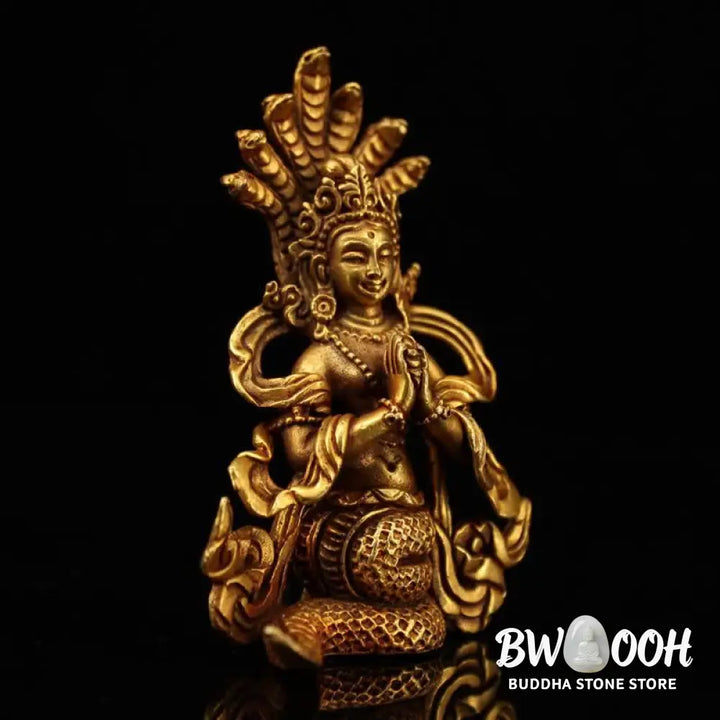 BWOOOH Bodhisattva Nagarjuna Protection Copper Statue Decoration - 9*6cm - Decorations