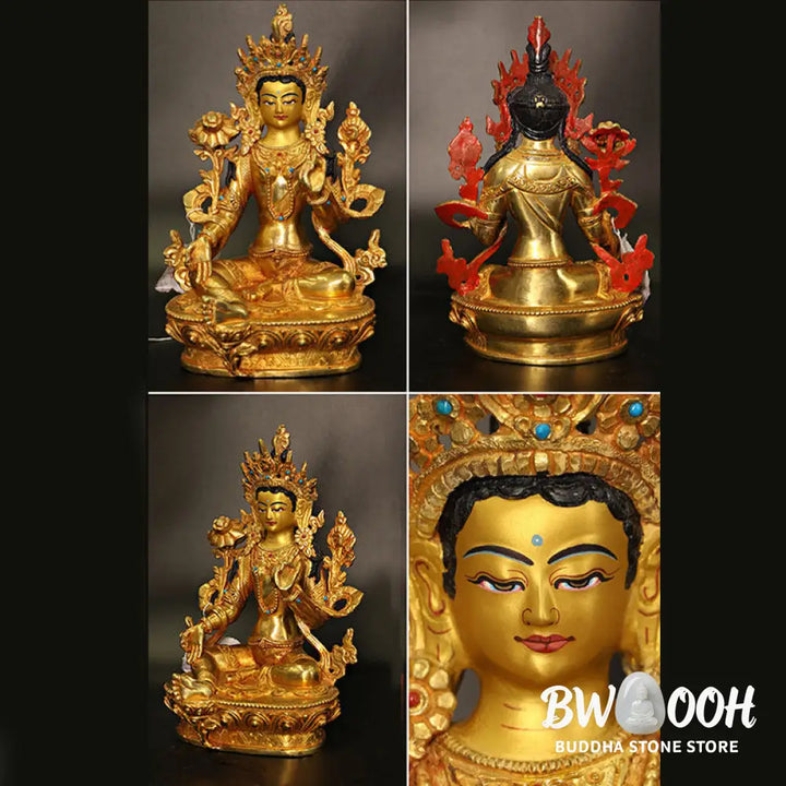 BWOOOH copper Kwan Yin statue - Bodhisattva Tara Chenrezig Four-arm
