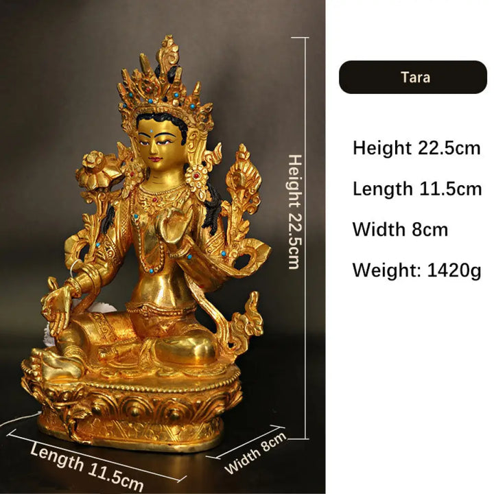 BWOOOH copper Kwan Yin statue - Bodhisattva Tara Chenrezig Four-arm