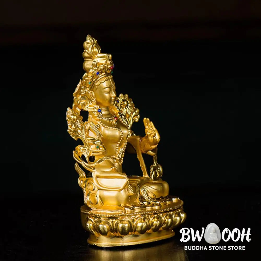 BWOOOH Bodhisattva White Tara Hope Protection Gold Plated Statue Decoration - BODHISATTVA TARA SYMBOL (Hope ♥
